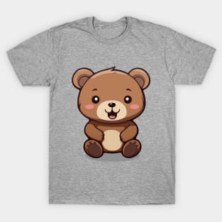 Cartoon Cute Kawaii Adorable Brown Bear T-Shirt